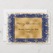 Scherpe foto goud blauw Kerstmis kerstkaart (Achterkant)