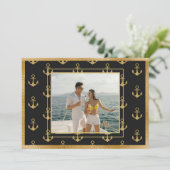Scherpe foto gouden ankers Kerstkaart (Staand voorkant)