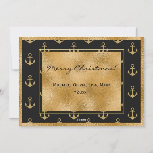 Scherpe foto gouden ankers Kerstkaart (Achterkant)