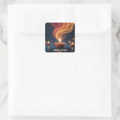 Scherpe Gelukkige Divali Diya Sticker Ontwerp (Tas)
