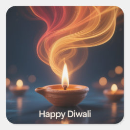Scherpe Gelukkige Divali Diya Sticker Ontwerp
