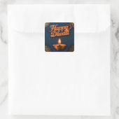 Scherpe Gelukkige Divali Diya Sticker Ontwerp (Tas)