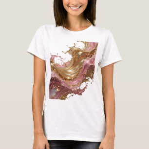 Scherpe Goud ABSTRACTE KUNST Artistiek Motief T-shirt
