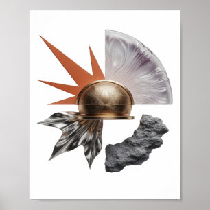 Scherpe Goud ABSTRACTE KUNST Kunstprint Poster