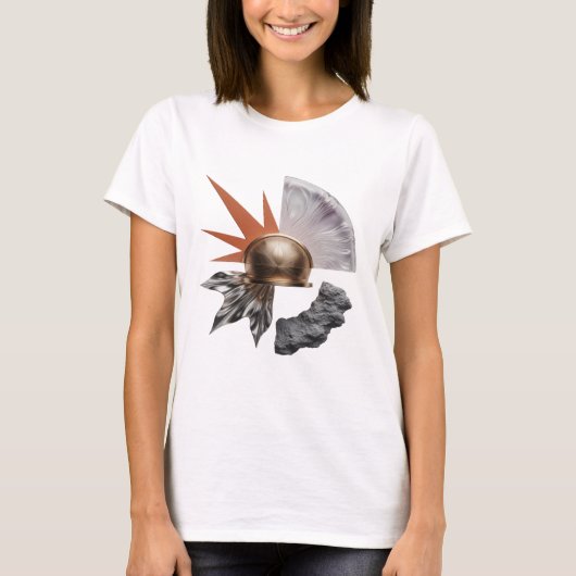 Scherpe Goud ABSTRACTE KUNST Kunstprint T-shirt (Voorkant)