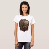 Scherpe Goud BRONX NY Slogan T-shirt (Voorkant volledig)