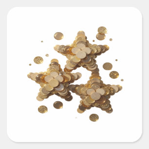 Scherpe Goud GOUDEN STERREN Sticker Afdruk
