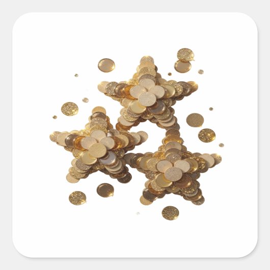 Scherpe Goud GOUDEN STERREN Sticker Afdruk (Voorkant)