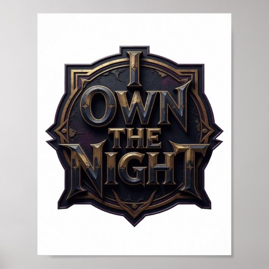 Scherpe Goud I BEZIT DE NACHT Tekst Ontwerp Poster (Voorkant)