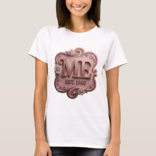 Scherpe Goud ME EST 1980 Artistiek Motief T-shirt