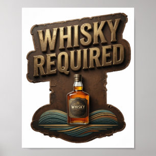 Scherpe Goud WHISKY VERPLICHT Artistiek Motief Poster