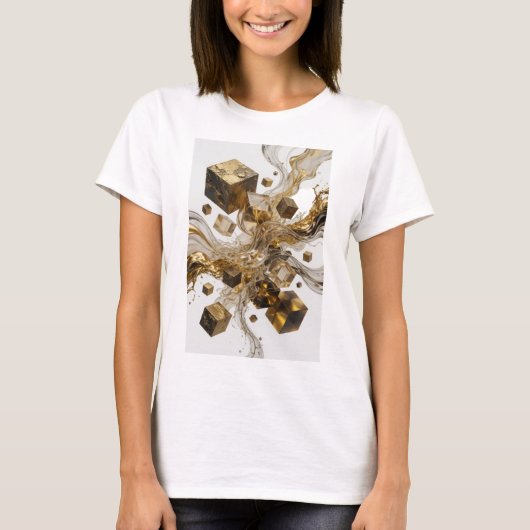 Scherpe Gouden ABSTRACTE KUNST Custom T-shirt (Voorkant)