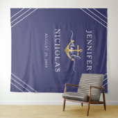 Scherpe Gouden Anker Trouwfoto Backdrop voor Fotoh Wandkleed (In Situ (horizontaal))