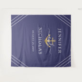 Scherpe Gouden Anker Trouwfoto Backdrop voor Fotoh Wandkleed (Voorkant (horizontaal))