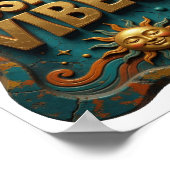 Scherpe Gouden POSITIEVE VIBES Poster (Hoek)