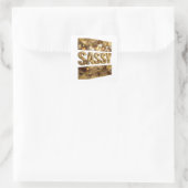 Scherpe Gouden SASSY Cadeausticker Vierkante Sticker (Tas)