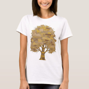 Scherpe grijze BOOM DER KENNIS Vette ontwerp T-shirt