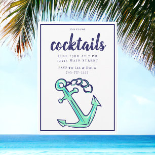 Scherpe groene anker-cocktailparty voor de marine  kaart