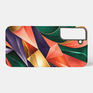 Scherpe Groene Goud Abstracte Geometrische Kristal Samsung Galaxy Hoesje
