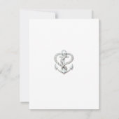 Scherpe Hart Touw Anker Kust Bruiloft RSVP Kaart (Achterkant)