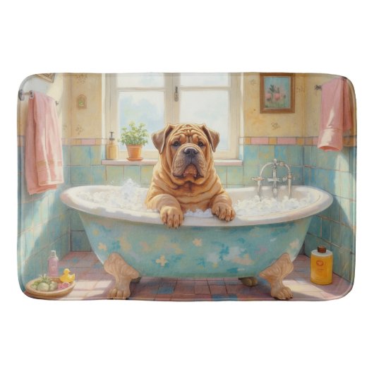 Scherpe hond badtijd Mooie badkamer decoratie Badmat (Voorkant)