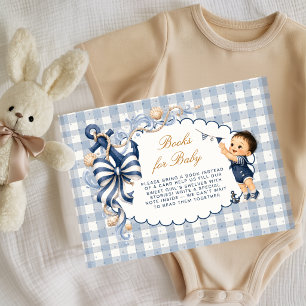 Scherpe Jongen Gingham Boeken voor Baby Informatiekaartje