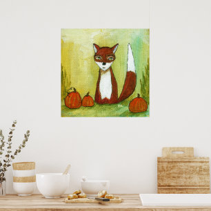 Scherpe Keuzes Whimsical Woodland Vos Kunst Schild Poster