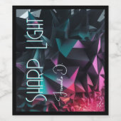 Scherpe lichte geometrische Edgy Abstracte vorm Wijn Etiket (Enkel label)