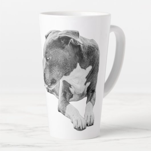 Scherpe lucht, stabiele blik latte mok (Rechterhoek)