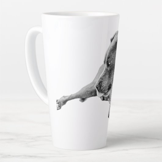 Scherpe lucht, stabiele blik latte mok (Linkerhoek)