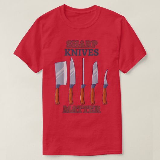 scherpe messen t-shirt (Design voorkant)
