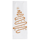 Scherpe Minimalistische Kerstboom Doodle Gift Bags Wijn Cadeautas (Achterkant)