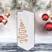 Scherpe Minimalistische Kerstboom Doodle Gift Bags Wijn Cadeautas