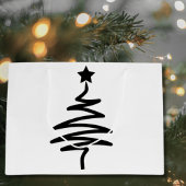 Scherpe Minimalistische Zwarte Kerstboom Cadeautas