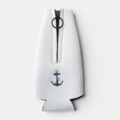 Scherpe Navy Blauwe Anker Boot Naam Flesjeskoeler (Achterkant)