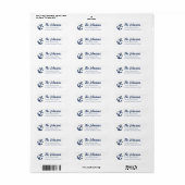 Scherpe Navy Blauwe Anker Retour Etiket (Full Sheet)