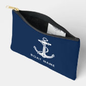 Scherpe Navy Blauwe Bootnaam Aangepaste Swag Etui (Open)