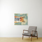 Scherpe ogen van een sluwe rode vos wandkleed (In Situ (horizontaal))