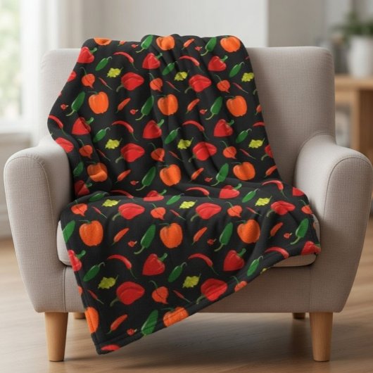 Scherpe Pepers Patroon Worpdeken Fleece Deken