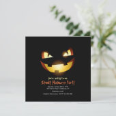 Scherpe Pompoen Halloween Uitnodiging (Staand voorkant)