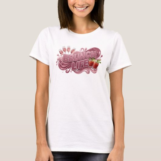 Scherpe Rode BRUNCH LIFE T-shirt (Voorkant)