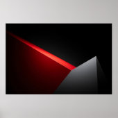 Scherpe Rode en Grijze Abstracte Minimalis Poster (Voorkant)
