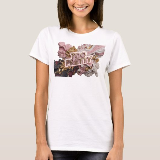 Scherpe Rode TEO PRETTY Citaatshirt T-shirt (Voorkant)