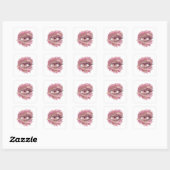 Scherpe Roze Abstract Sticker Grafisch (Vel)