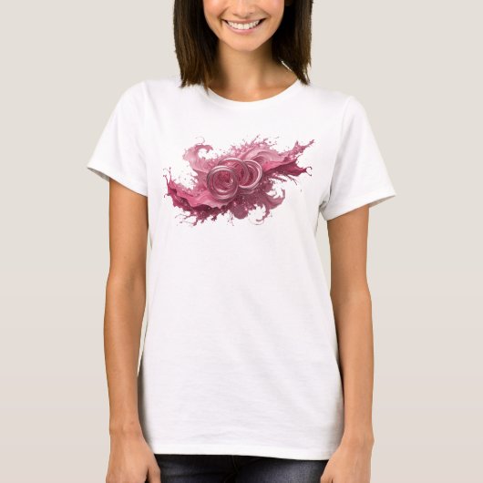 Scherpe Roze ABSTRACTE KUNST Kunstprint T-shirt (Voorkant)