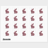 Scherpe roze abstracte vinyl stijl vierkante sticker (Vel)
