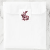 Scherpe roze abstracte vinyl stijl vierkante sticker (Tas)