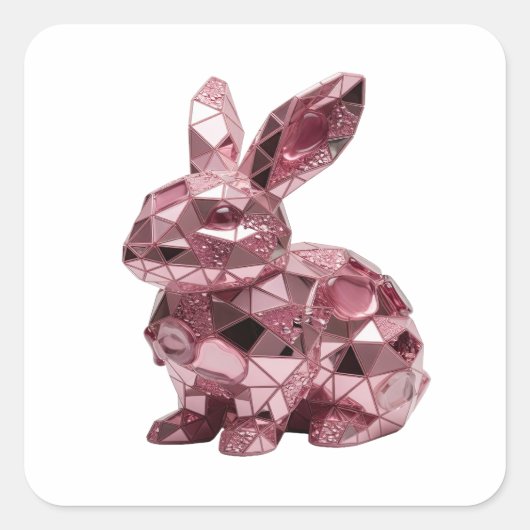 Scherpe roze abstracte vinyl stijl vierkante sticker (Voorkant)