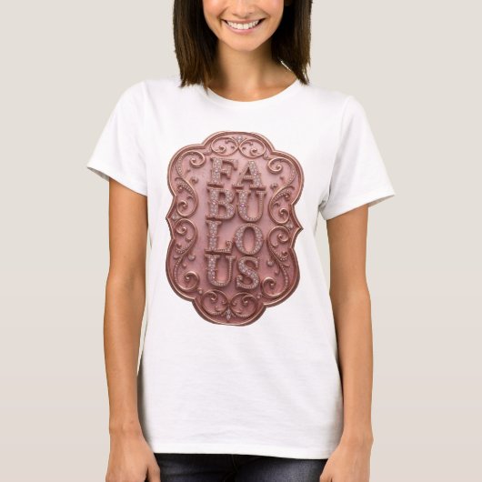 Scherpe Roze FABULOUS Aangepast ontwerp T-shirt (Voorkant)