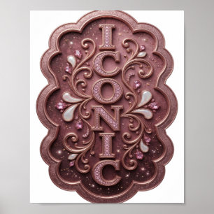 Scherpe Roze ICONISCHE Grafische Vormgeving Poster